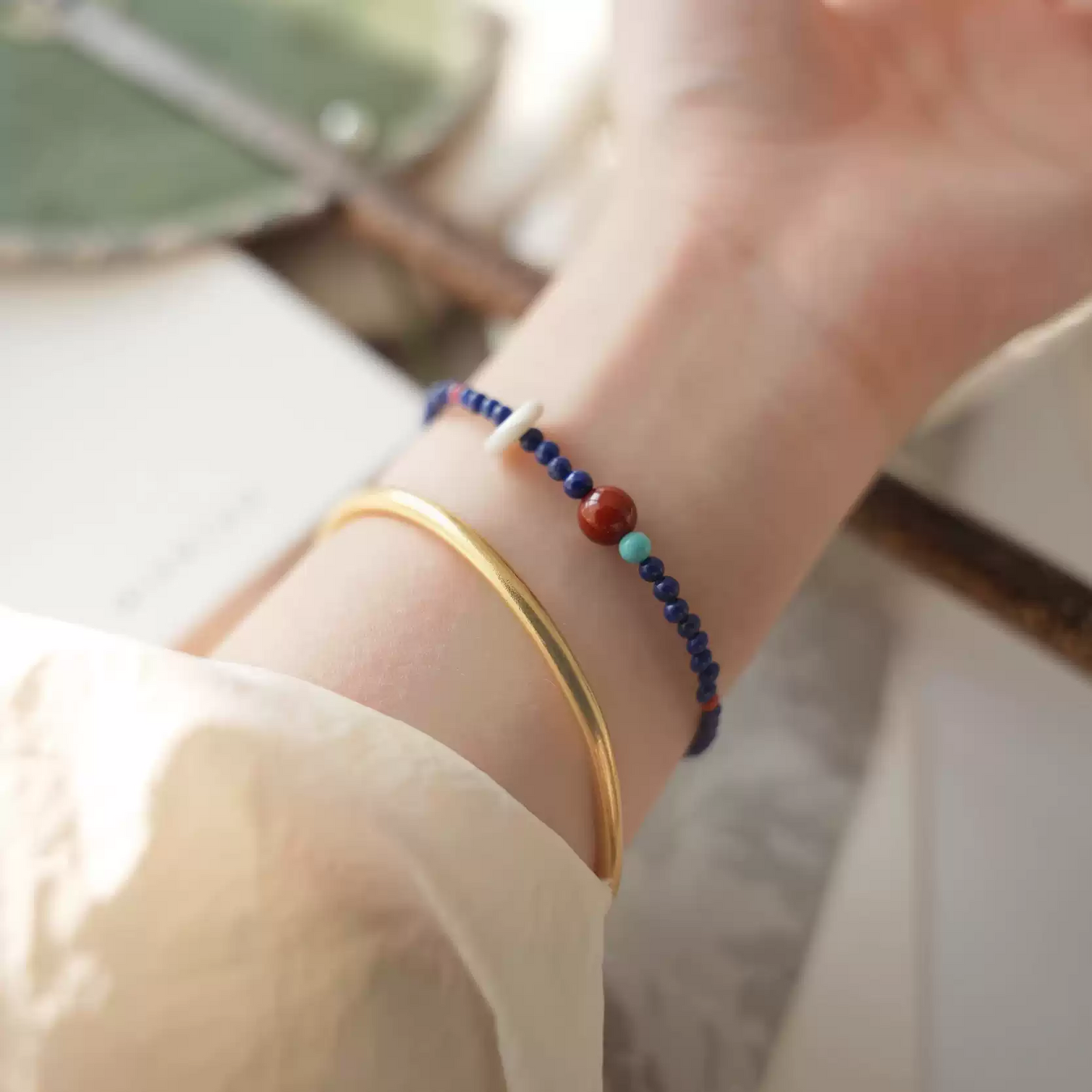 STARRY RIVER Bracelet|Handmade New Chinese style Jewelry|Lapis Lazuli,Agate, Turquoise, Pearl|