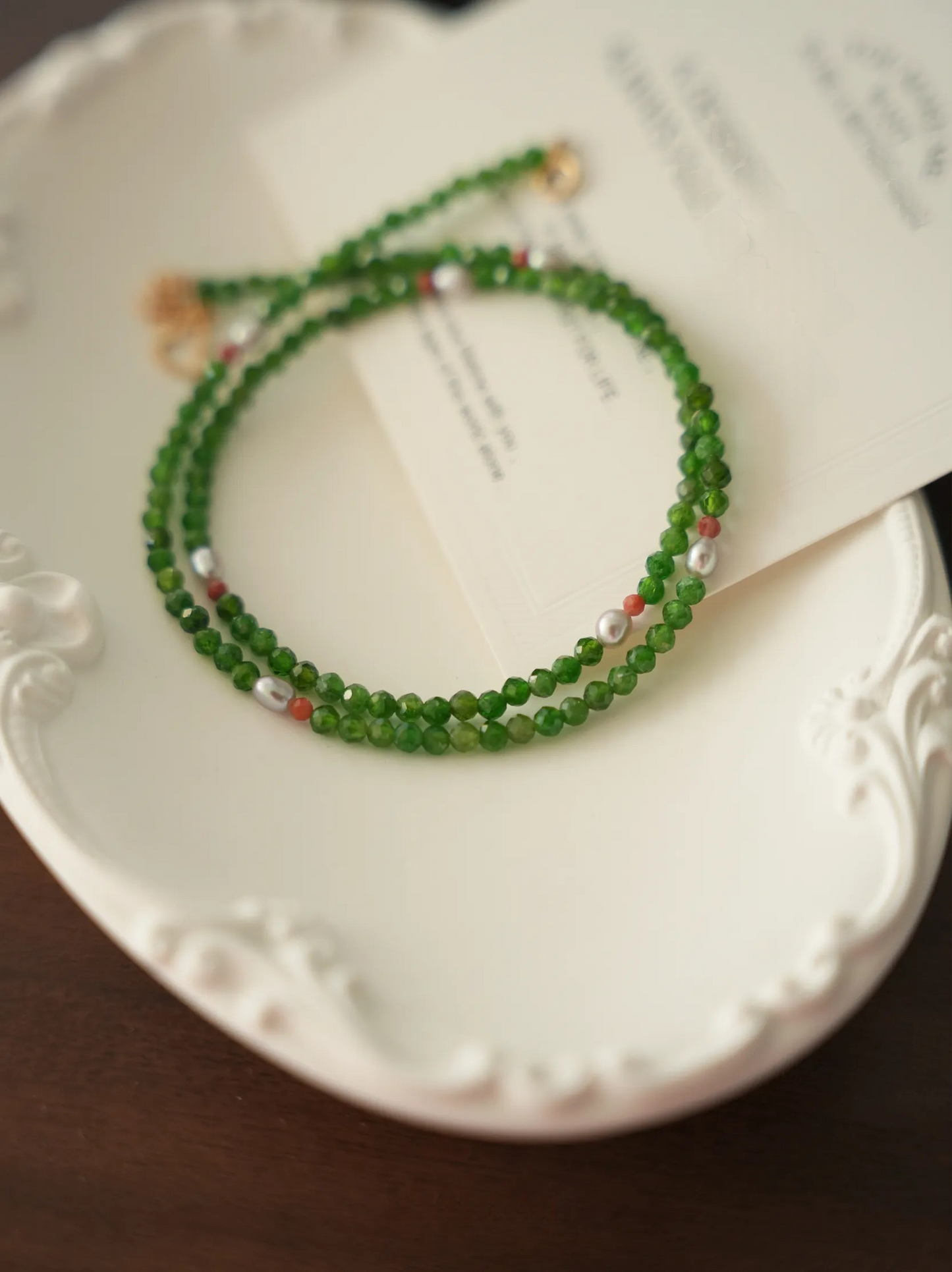 GREEN MOUNTAIN Necklace|Handmade New Chinese style Jewelry|Diopside,Agate,Pearl |